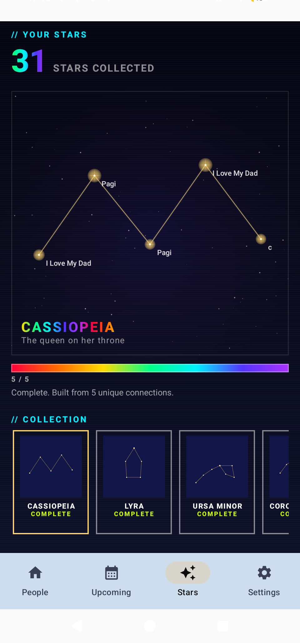 Nearside stars view
